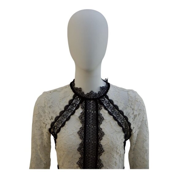 STUNNING ALEXIS LACE BLACK AND WHITE DRESS XS - Picture 4 of 6